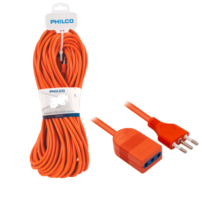 EXTENSION CORRIENTE XT49 20MTS NARANJA PHILCO