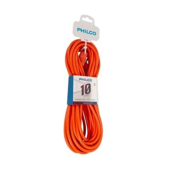 ALARGADOR DE CORRIENTE EXTENSION XT49 10MT NARANJO MACHO-HEMBRA PHILCO