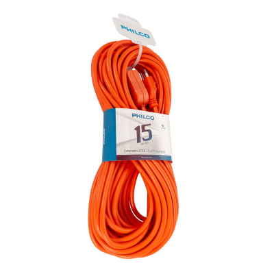 EXTENSION CORRIENTE XT49 15MTS NARANJA PHILCO