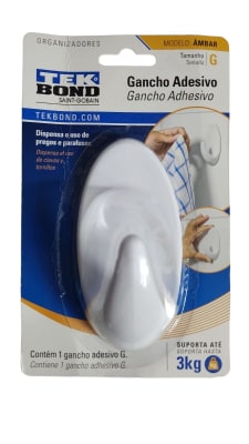 GANCHOS ADHESIVOS 1UN SOPORTE 3KG TEKBOND
