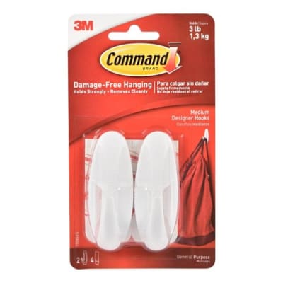 GANCHOS ADHESIVOS SET 2 GANCHOS PEQUEÑOS 1LB 3M