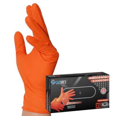 GUANTES DE NITRILO ALTA RESISTENCIA TEXTURADO TALLA L SALMON