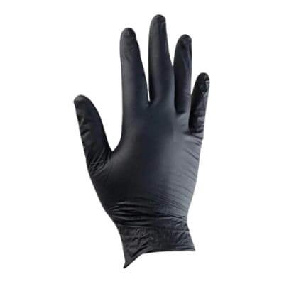 GUANTES DE NITRILO 50 PARES DOBLE COLOR NEGRO TALLA L