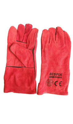GUANTES SOLDADOR ROJO CON DESCARNE BESFIX