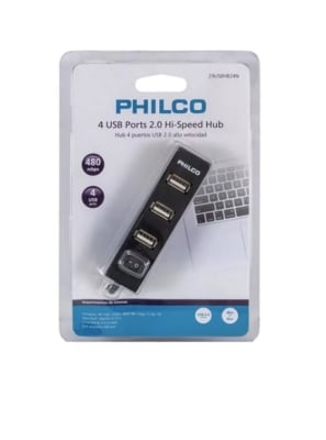 HUB PUERTO USB 4 PORTS 2.0 HI SPEED HUB PHILCO