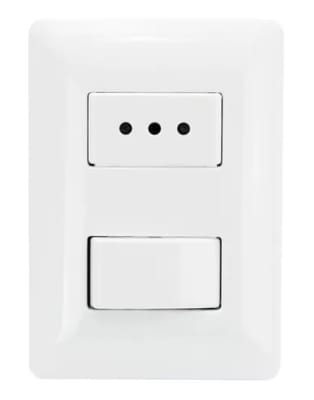 INTERRUPTOR CON TOMACORRIENTE PARA MURO EMBUTIDO COMBINADO 250V 10A PHILCO