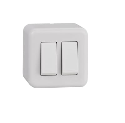 INTERRUPTOR SOBREPUESTO DOBLE 9/15 MEC