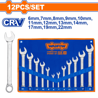 JUEGO DE LLAVES CORONA DOBLE PUNTA 12PCS WSP1M12 WADFOW