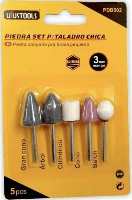 ACCESORIOS DREMEL JUEGO DE 5 PIEDRAS  P/ TALADRO CHICA 3MM PDB502 UYUSTOOLS
