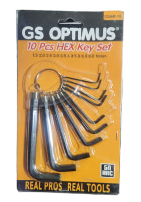 JUEGO LLAVE ALLEN CORTO 10PCS GS OPTIMUS TIPO LLAVERO