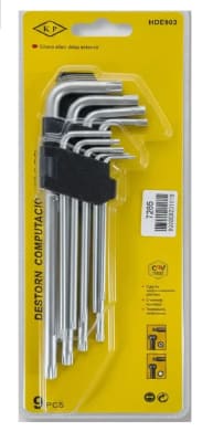 LLAVE TORX ESTRELLA DE 9PIEZAS LARGO KP