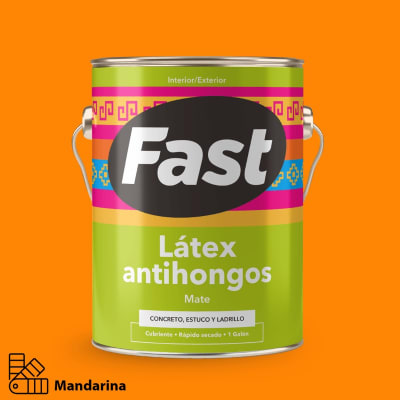 LATEX AL AGUA GALON MANDARINA FAST TRICOLOR