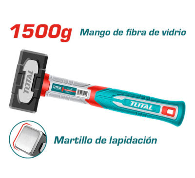 MAZO FORJADO COMBO MANGO DE FIBRA DE VIDRIO 1500GRS MARTILLO DE LAPIDACION THSTH61500 TOTAL