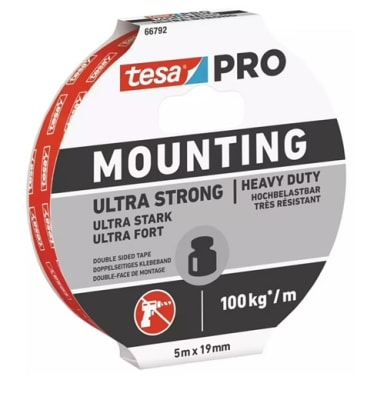 CINTA DOBLE CONTACTO MOUNTING PRO ULTRA FUERTE 5MTS X 19MM TESA PRO