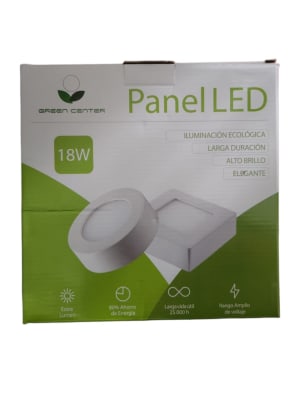 PANEL LED SOBREPUESTO 18W 6500K GREEN CENTER