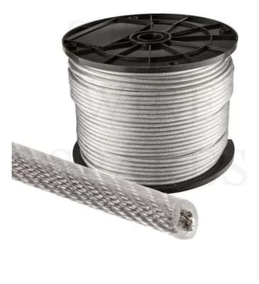 PIOLA ACERADA CABLE 7X7 CON PVC CLARO ELEC 3/32 - 1/8 PG METRO