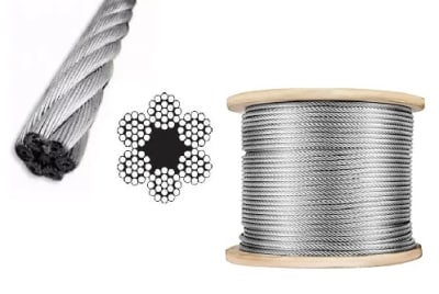 PIOLA ACERADA CABLE 6X19 AF ELEC 1/4