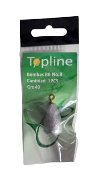 PLOMO DE PESCA TOP LINE N°8 TIPO BOMBA