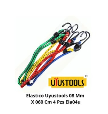ELASTICO SET 4PCS TIPO CUERDA 8MMX60CM UYUSTOOLS ELA04U