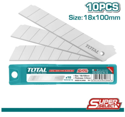 REPUESTO CUCHILLO CARTONERO 18X100MM 10 UNIDADES THT519112 TOTAL
