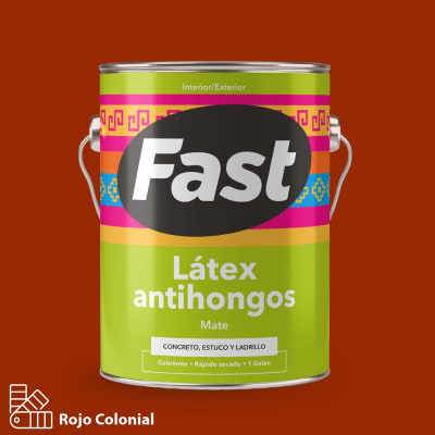 LATEX AL AGUA GALON ROJO COLONIAL FAST TRICOLOR