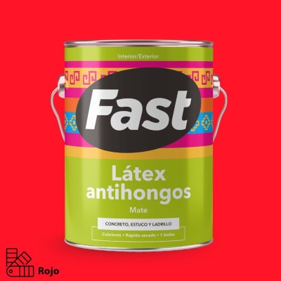 LATEX AL AGUA GALON ROJO FAST TRICOLOR