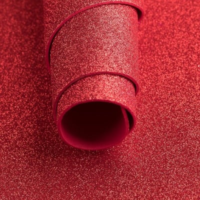 GOMA EVA C/GLITER ROJO 20X30CM