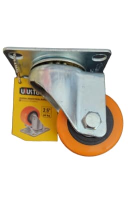 RUEDA CAUCHO GOMA CON BASE INDUSTRIAL  2-1/2