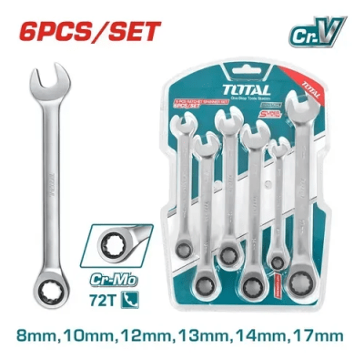 JUEGO DE LLAVES PUNTA Y CORONA 6PCS TRIQUETE DOBLE PUNTA THT102RK566 TOTAL