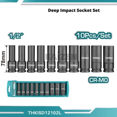 DADOS IMPACTO LARGO SET 10PCS THKISD12102L TOTAL