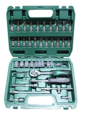 JUEGO DADOS 46 PIEZAS EN ESTUCHE MAS ACCESARIOS  F3706 FERRETOOLS