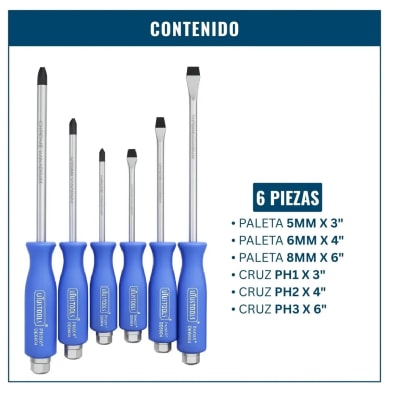 SET DESTORNILLADOR GOLPE DE 6 PIEZAS DEG604 UYUSTOOLS