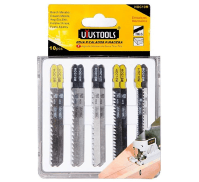 SET REPUESTO HOJA SIERRA CALADORA 10PCS P/MADERA COMBINADA HOC10M UYUSTOOLS