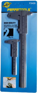 PIE DE METRO VERNIER SET PLASTICO 2 UNID FERRETOOLS F2428