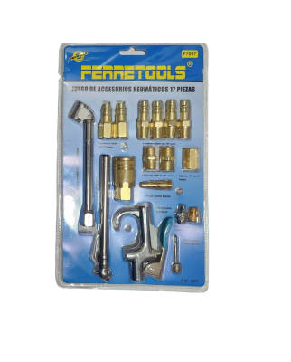 ACCESORIOS NEUMATICOS JUEGO 17 PIEZAS F7007 FERRETOOLS