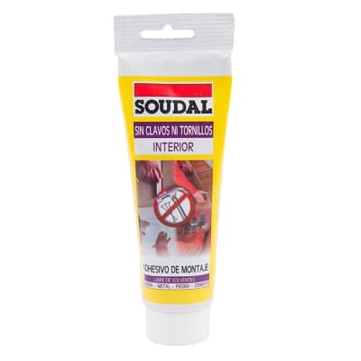 ADHESIVO SIN CLAVOS NI TORNILLOS SOUDAL POMO 100ML