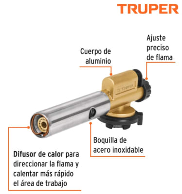 PISTOLA GAS BUTANO SOPLETE ENCENDIDO ELECTRONICO BOQ-90 TRUPER