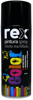 PINTURA SPRAY REX EFECTO MARTILLADO NEGRO 400ML REX