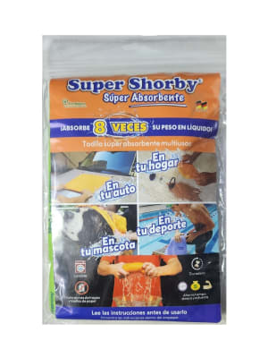 TOALLA SUPER SHORBY VERDE-AMARILLO-MORADO 50X60CM