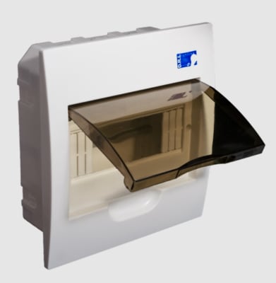 TABLERO ELECTRICO EMBUTIDO TAPA CLARA 8 MODULOS