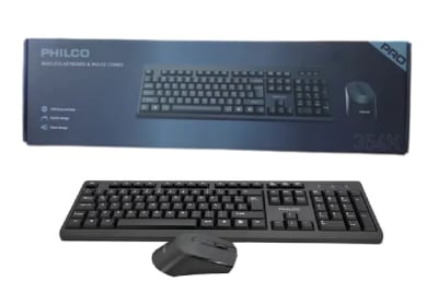 KIT MOUSE TECLADO INALAMBRICO 354K PRO NEGRO PHILCO