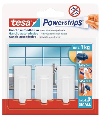 GANCHOS ADHESIVOS 3UN SOPORTE 1KG TESA
