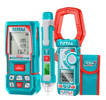 KIT ELECTRICO DETECTOR LASER + AMPERIMETRO DE PINZA + LAPIZ TESTER TOTAL TLDD241202