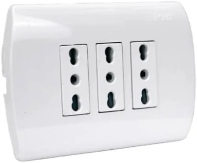 TOMACORRIENTE EMBUTIDO TRIPLE 10/16A MEC COMPACTO