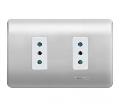 TOMACORRIENTE DOBLE SCHNEIDER GENESIS SILVER/ WHITE MWD60383