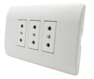 TOMACORRIENTE EMBUTIDO TRIPLE 10A MEC COMPACTO