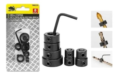 BROCA METAL SET 8 PIEZAS METALICAS TOPES PARA BROCA  TN0235 TORO NEGRO