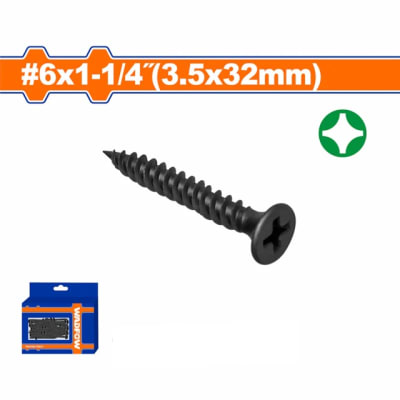 TORNILLO DRYWALL PANELES DE YESO 6X1-1/4 NEGRO WADFOW 350PCS
