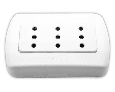 TOMACORRIENTE SOBREPUESTO TRIPLE 10A 250V KALOP