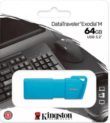 PENDRIVE NEON 64GB USB 3.2 DTX DATA TRAVELER CELESTE